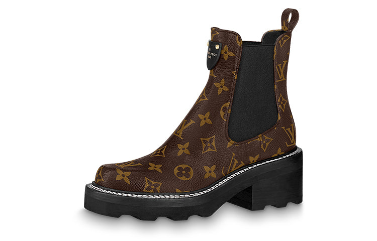 LOUIS VUITTON Lv Beaubourg Ankle Boots 'Brown' Women's