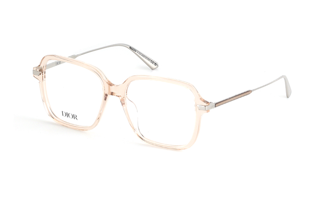 DIOR Plate Frame Square Eyeglass Frames Unisex Pink
