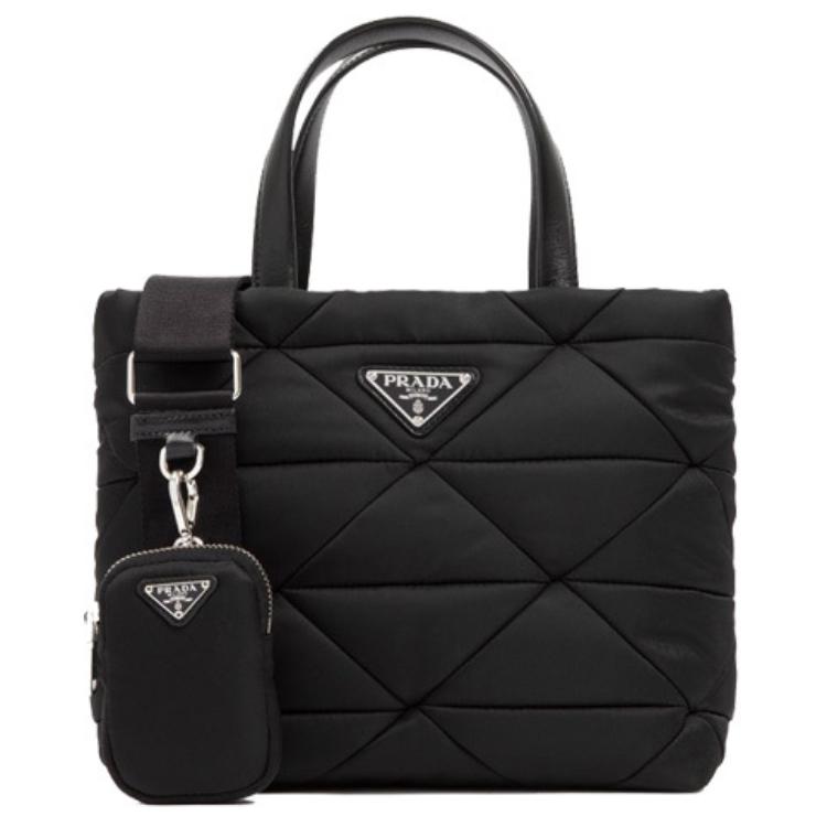 PRADA Nylon Fabric Tote Bag, Shopping Bag, Shoulder Bag Women's Black