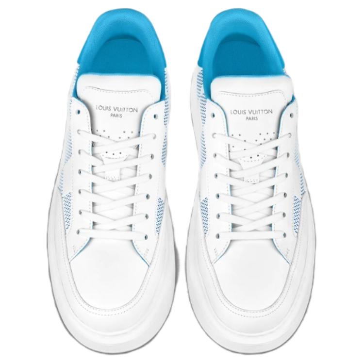 LOUIS VUITTON Beverly Hills Sneakers 'White With Blue Plaid'