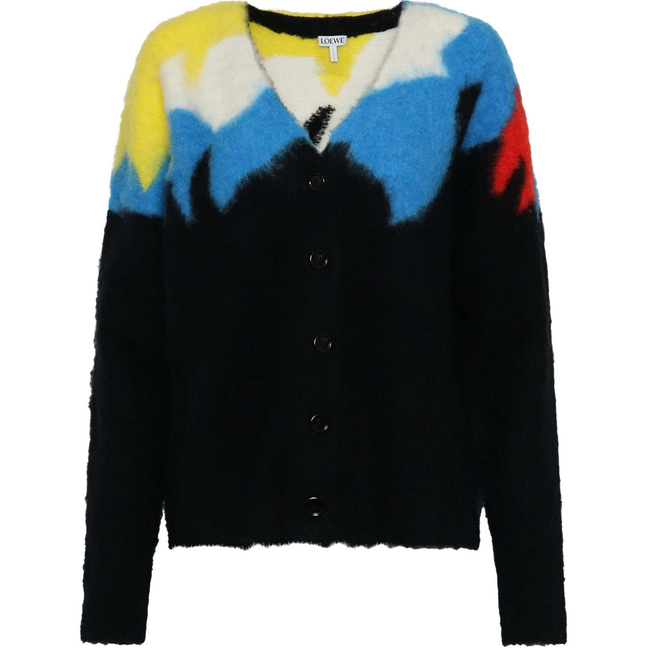 LOEWE FW21 Knitted Fabric Cardigan Coat Women's Black
