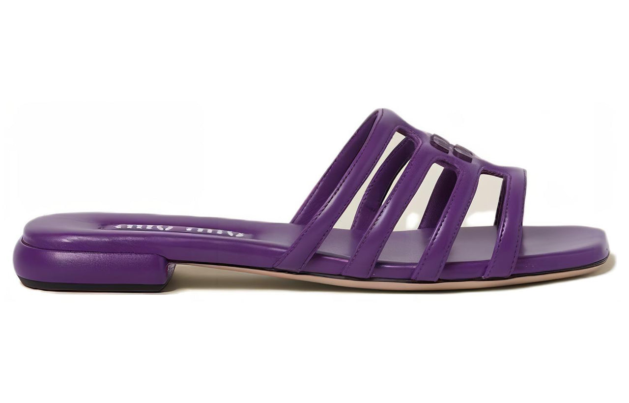 MIU MIU Slide Slippers Women's Purple