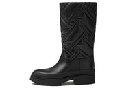 HERMES Mosaique Mosaic Knee-high Boots Women's Black