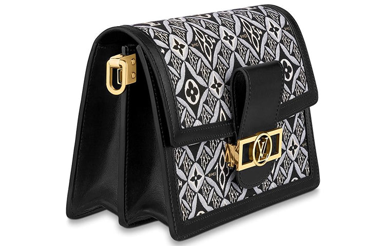 LOUIS VUITTON Dauphine Jacquard Textile Fabric With Cow Leather Trim Dafne Crossbody Bag, Shoulder Bag Women's Gray