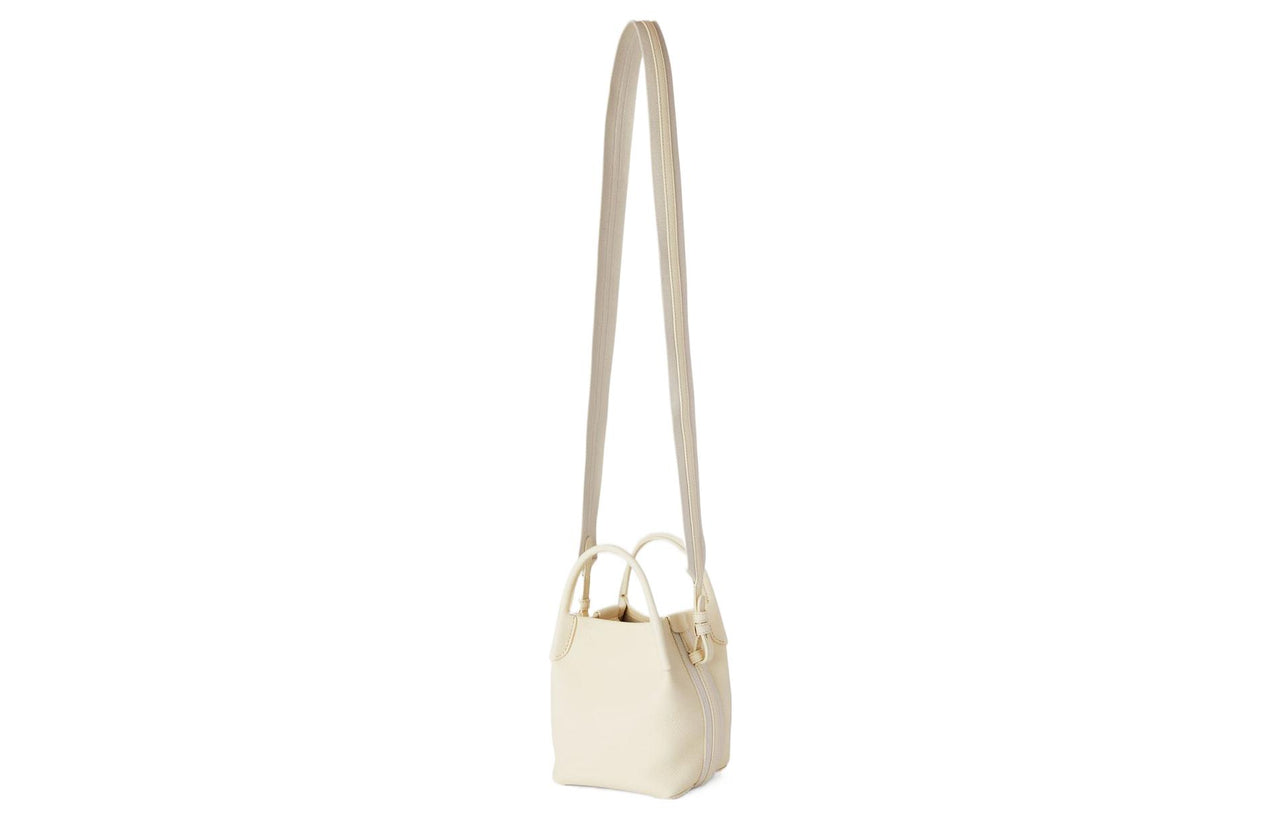 Loro Piana Cow Leather Shoulder Bag Crossbody Bag Handbag Mini Women's Soft White