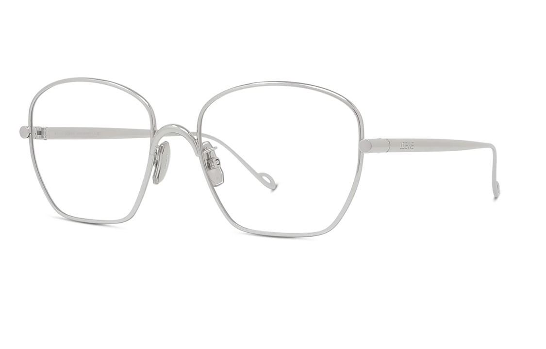 LOEWE Metal Square Eyeglass Frames Unisex Silver