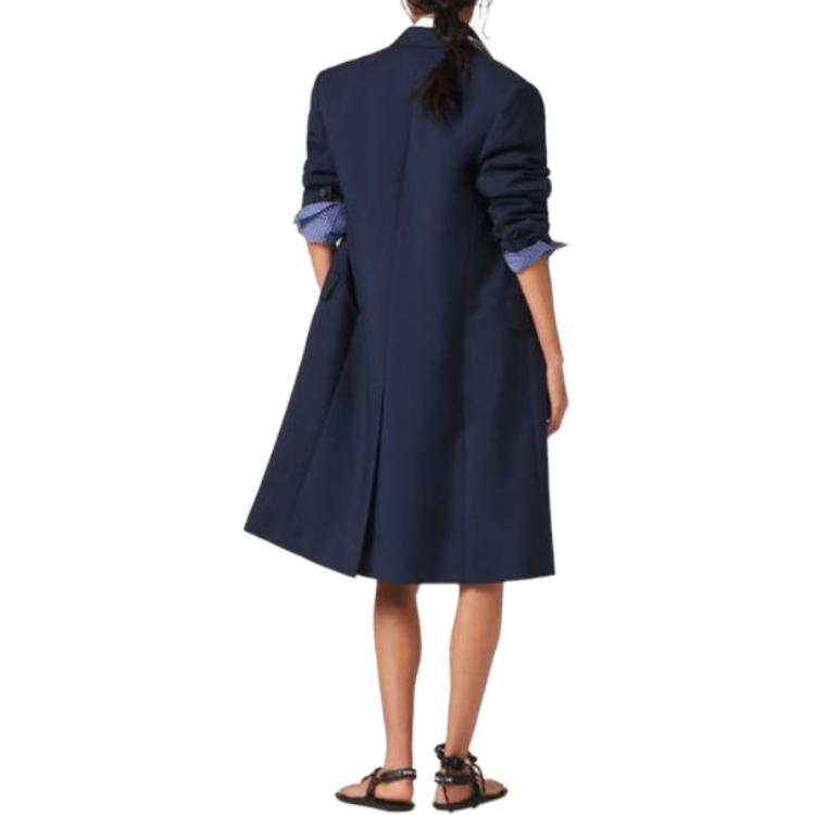 MIU MIU Single Breasted Mohair Coat Women's Marine Blue
