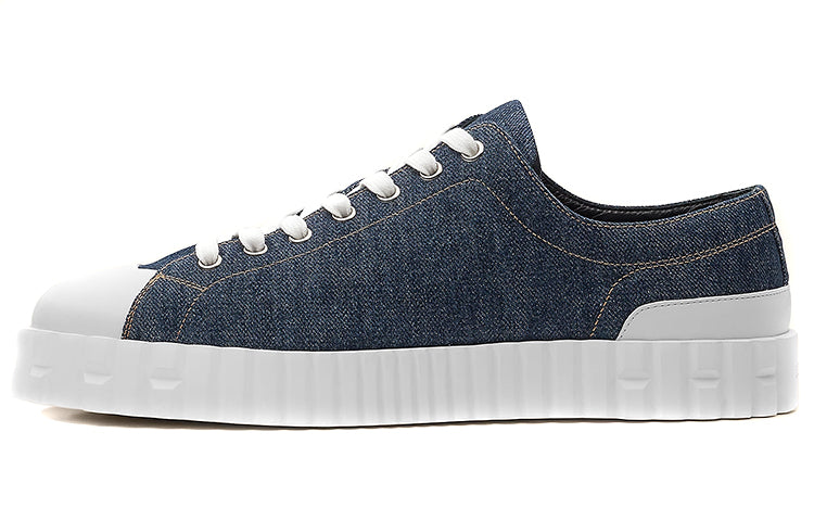 HERMES Cross Low-Top Stylish Skateboarding Shoes Men's Blue