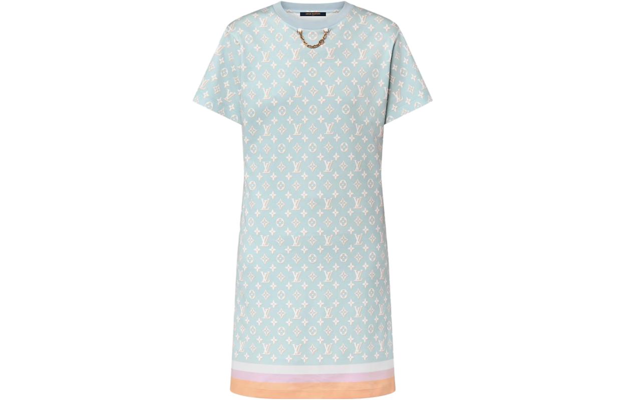 LOUIS VUITTON Short-Sleeved Dresses Women's Blue