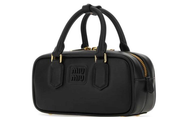 MIU MIU Arcadie Series Leather Bowling Bag, Handbag Regular Women's Black