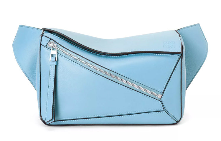 LOEWE Puzzle Bumbag In Classic Calfskin Small Olympic Blue