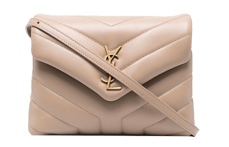 SAINT LAURENT Calfskin Clutches Handbags Regular Women's Light Brown
