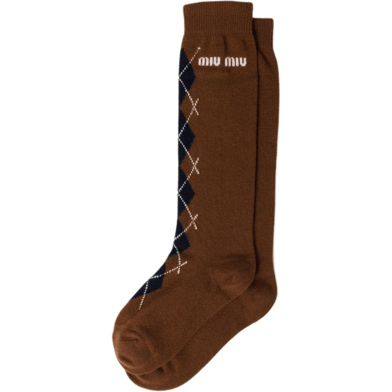 MIU MIU Mid-Calf Socks Women's 1 Pack Tobacco