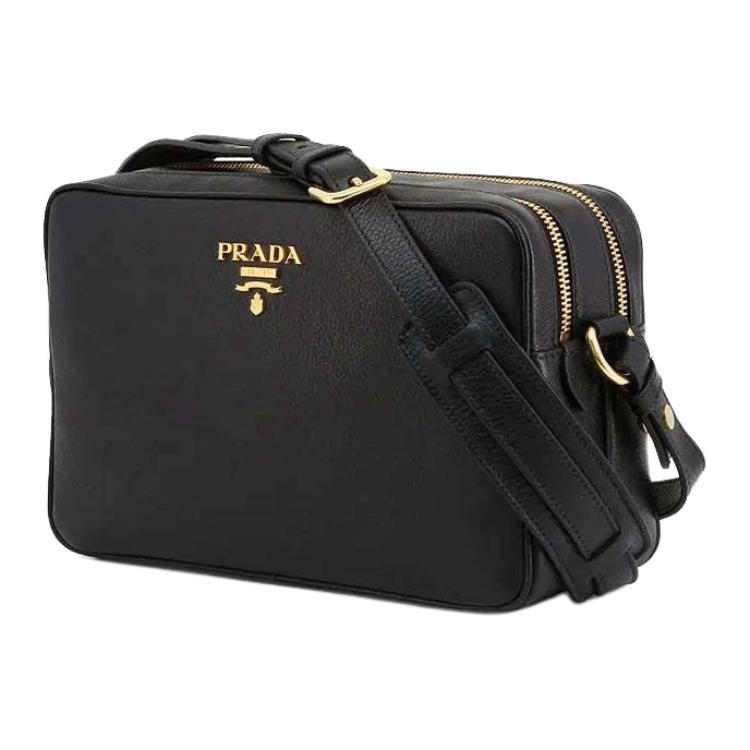 PRADA Calfskin Shoulder Bag Women's Black