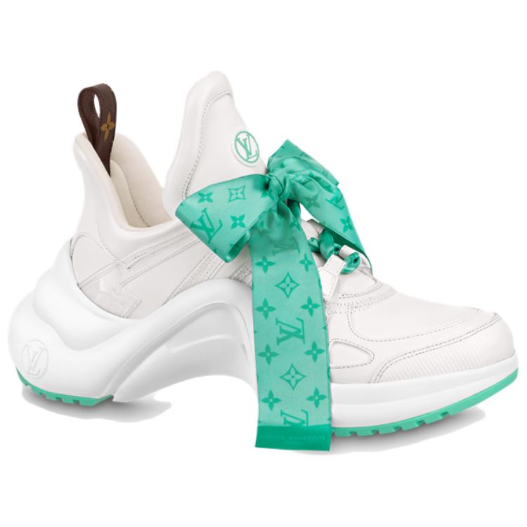 LOUIS VUITTON Archlight 1.0 Sneakers 'White With Green Monogram Ribbon' Women's