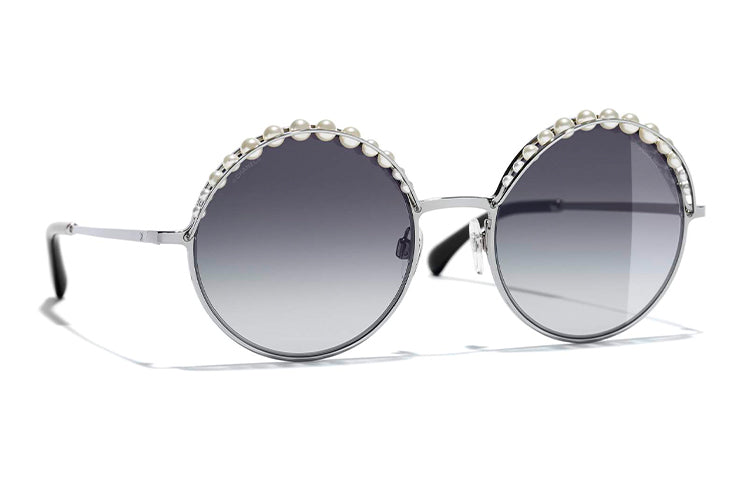 CHANEL Sunglasses Unisex Silver/Gradient Gray
