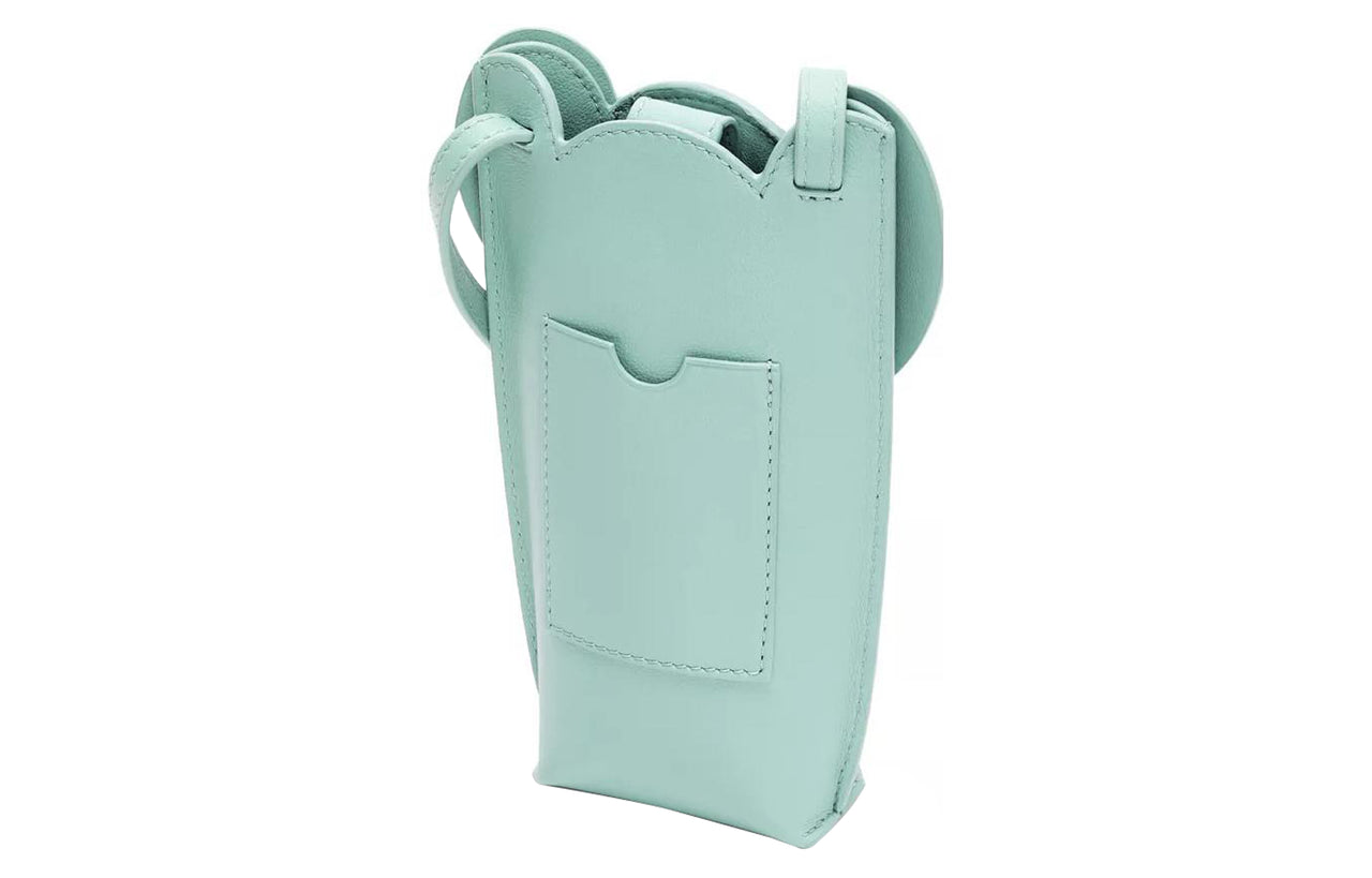 LOEWE Elephant Pocket Cow Leather Cell Phone Pouch, Shoulder Bag, Crossbody Bag Regular Women's Light Celadon Glaze