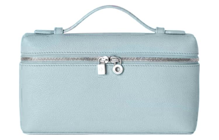 Loro Piana ExtraPocket Leather Small Square Makeup Bag Handbags Shoulder Bags Women's Sky Blue