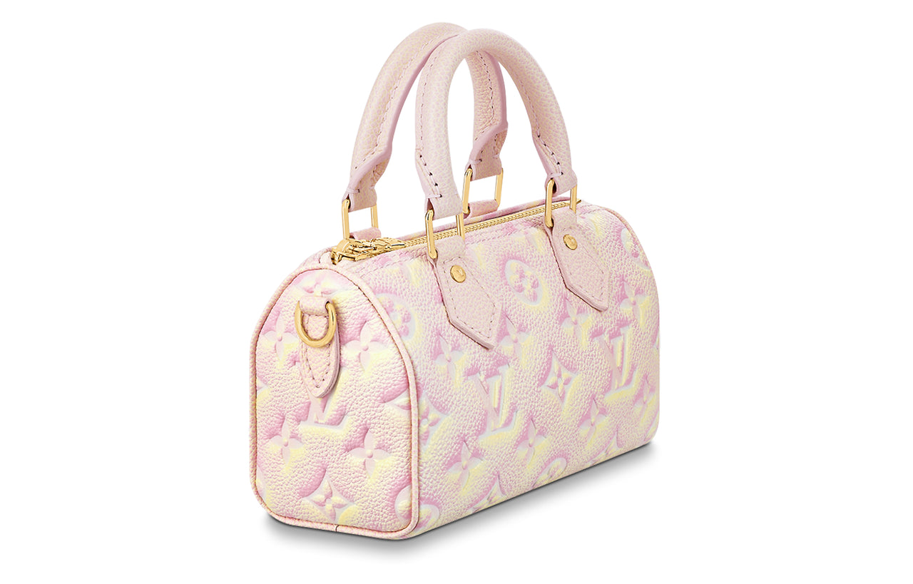 LOUIS VUITTON Speedy Embossed Cow Leather Pillow Bag, Shoulder Bag, Crossbody Bag, Handbag Extra Mini Women's Pink