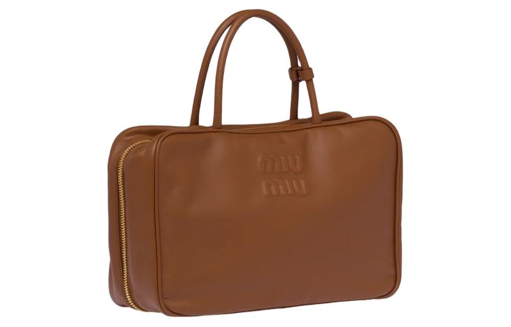 MIU MIU Cow Leather Shoulder Bag, Crossbody Bag, Handbag Regular Women's Brown