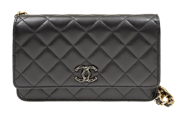 CHANEL WOC Sheepskin Shoulder Bag, Crossbody Bag Women's Black