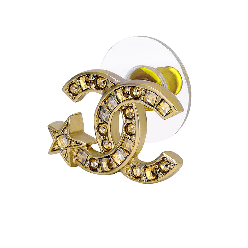 CHANEL Stud Earrings Women's Gold