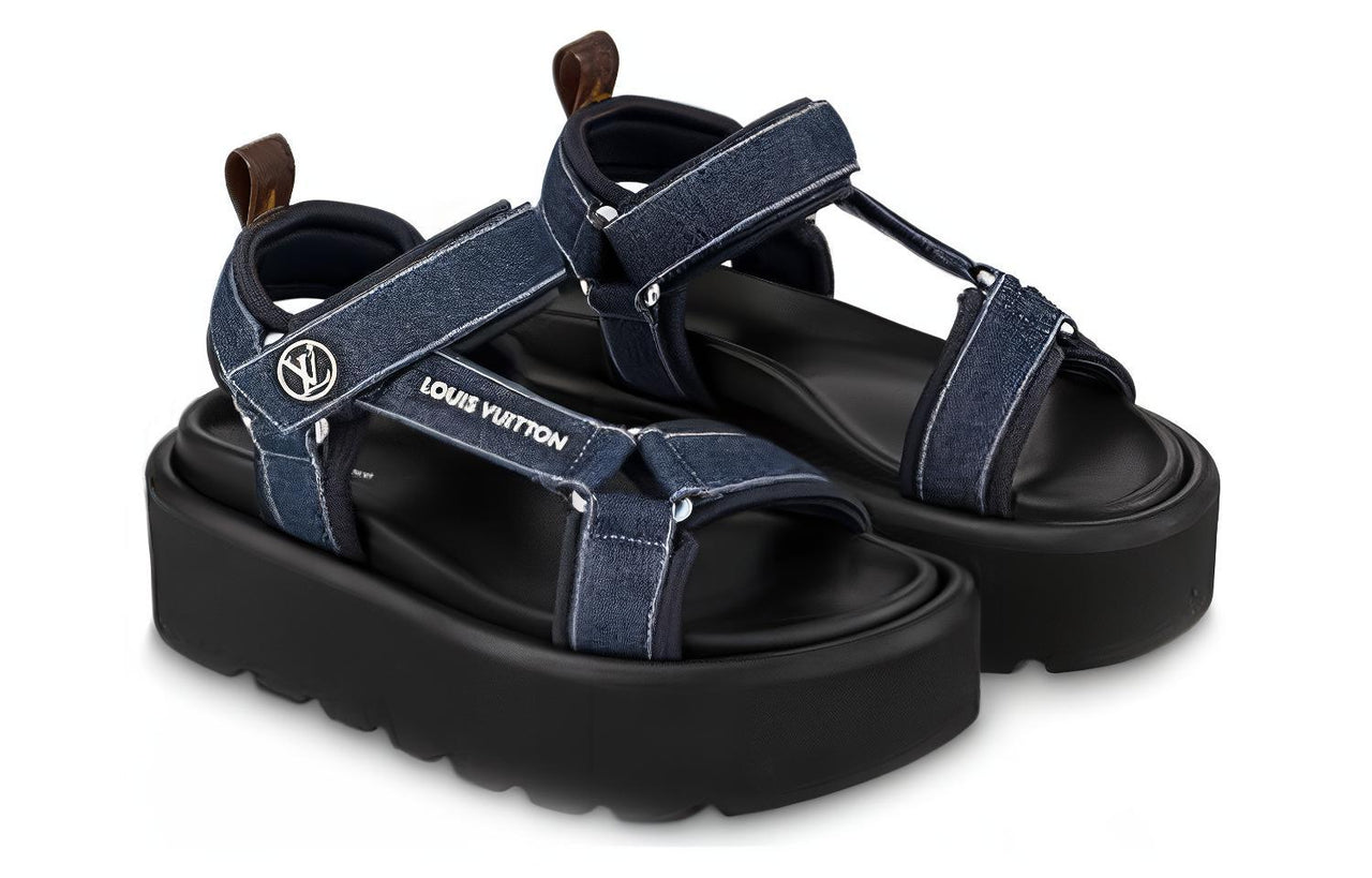 LOUIS VUITTON Beach Sandals Women's Blue