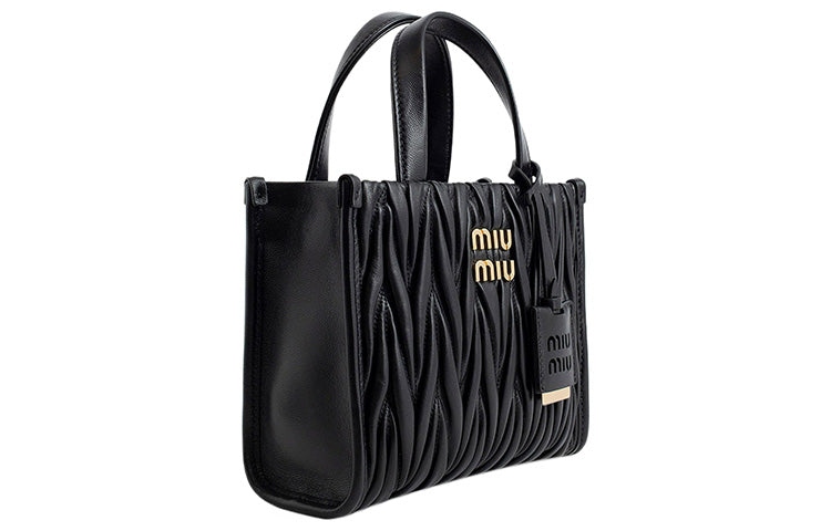 MIU MIU Lambskin Shoulder Bag, Crossbody Bag, Handbag Trumpets Women's Black