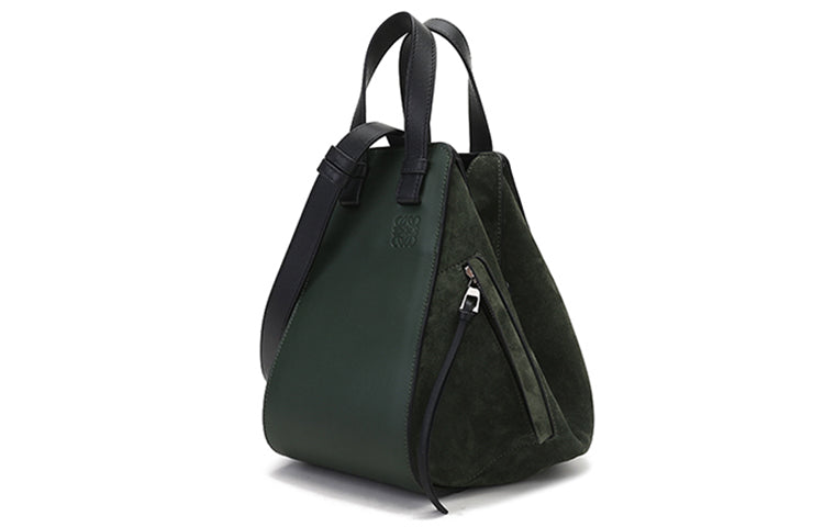 LOEWE Hammock Cow Leather Hammock Bag, One Shoulder Handbag Women's Vintage Green