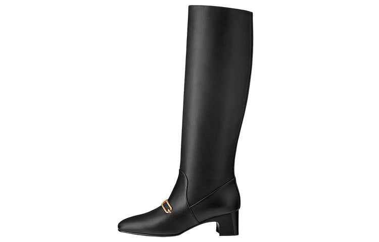 HERMES Daphne Knee-high Boots Women's Black