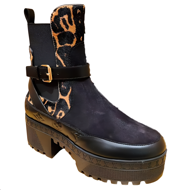 LOUIS VUITTON Short Chelsea Boots Women's Black