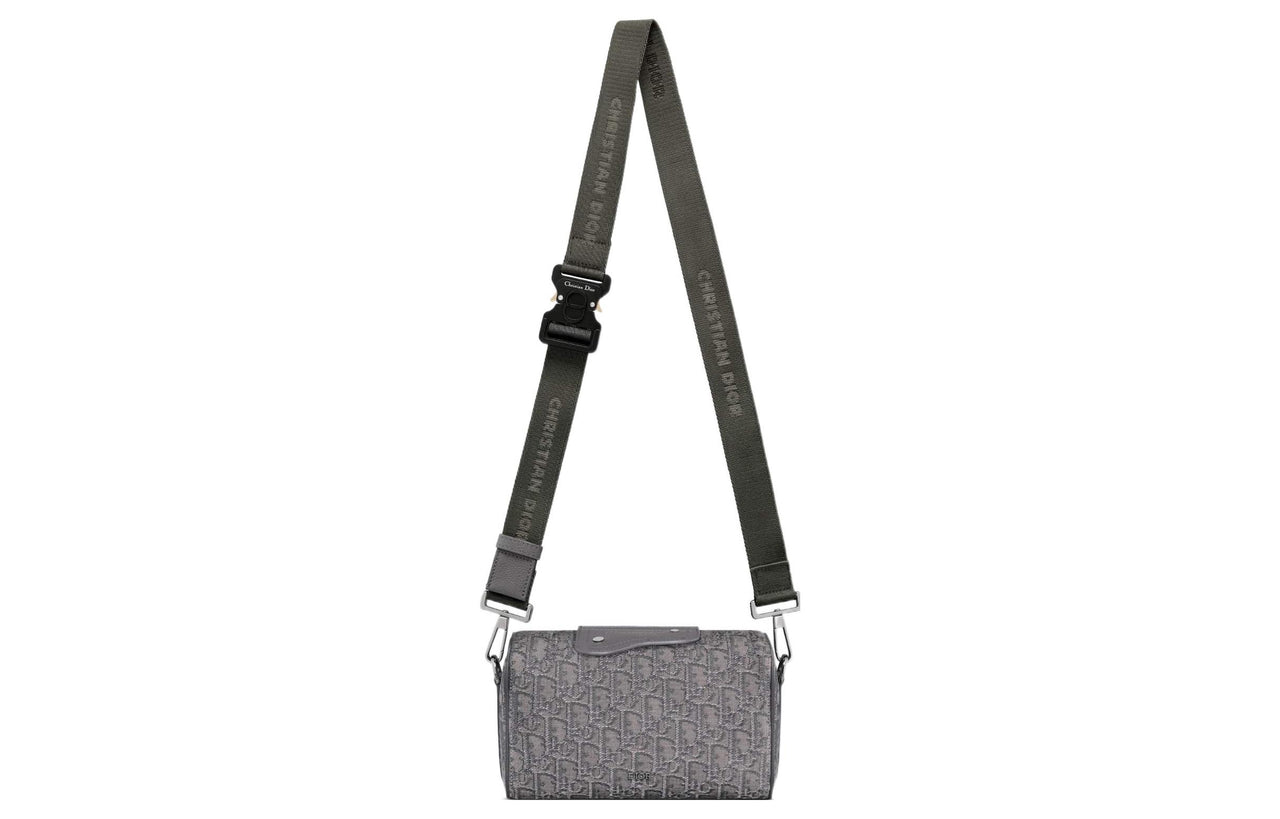 DIOR Lingot Oblique Embroidery Monogram All over Print Handbag, Shoulder Bag, Crossbody Bag Men's Metal Gray