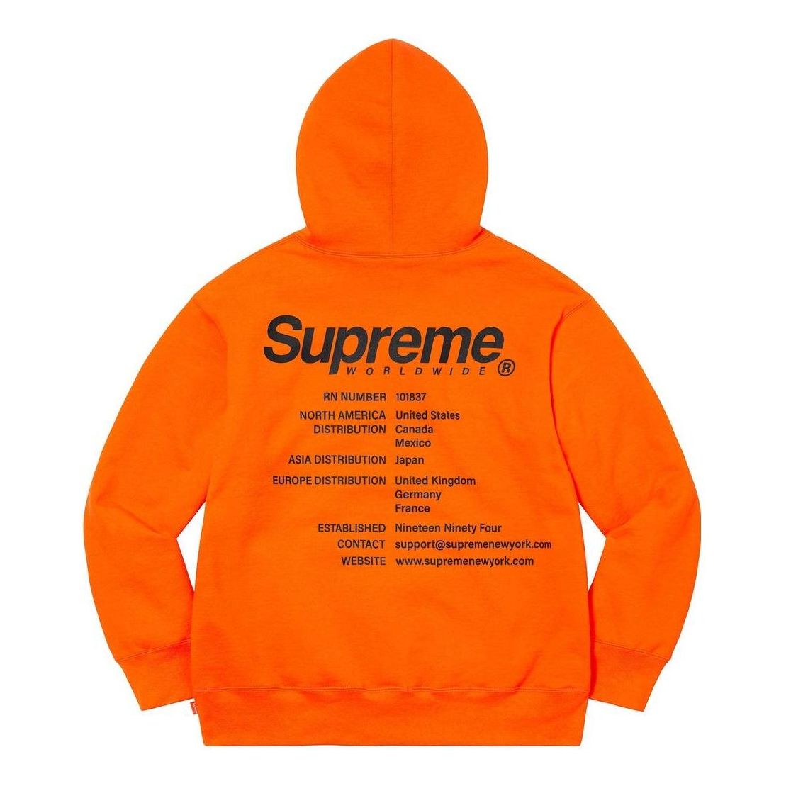 Supreme Worldwide Hooded Sweatshirt 'Orange Black' SUP-SS23-087