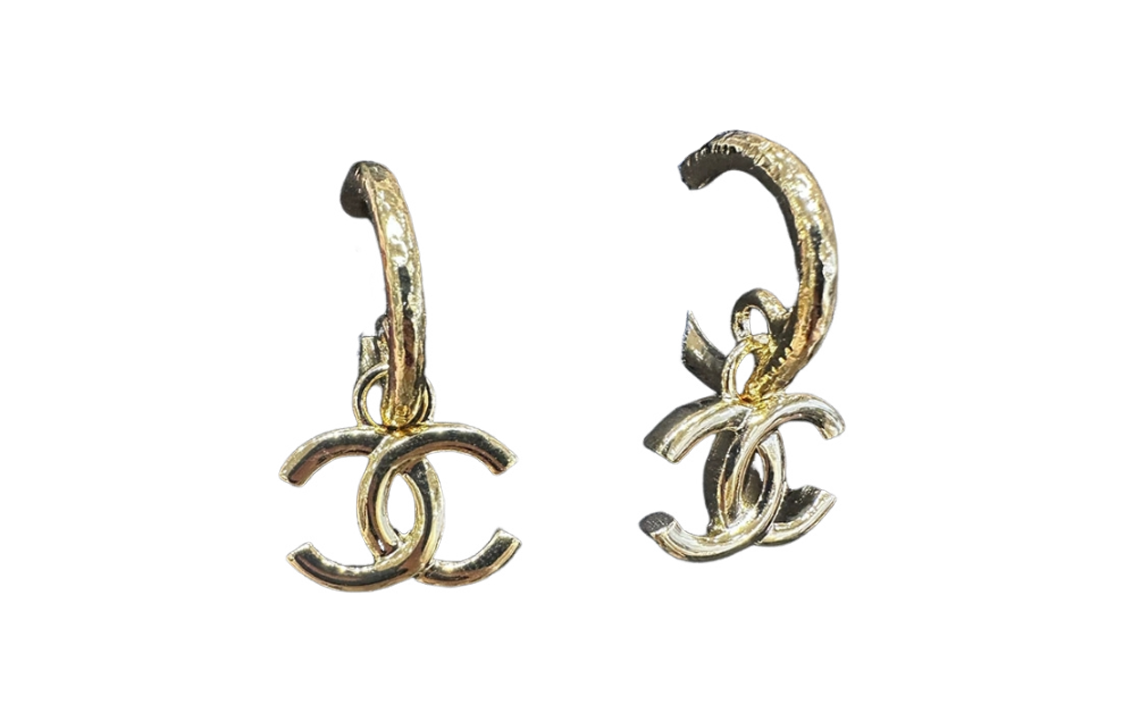 CHANEL Stud Earrings Women's Gold