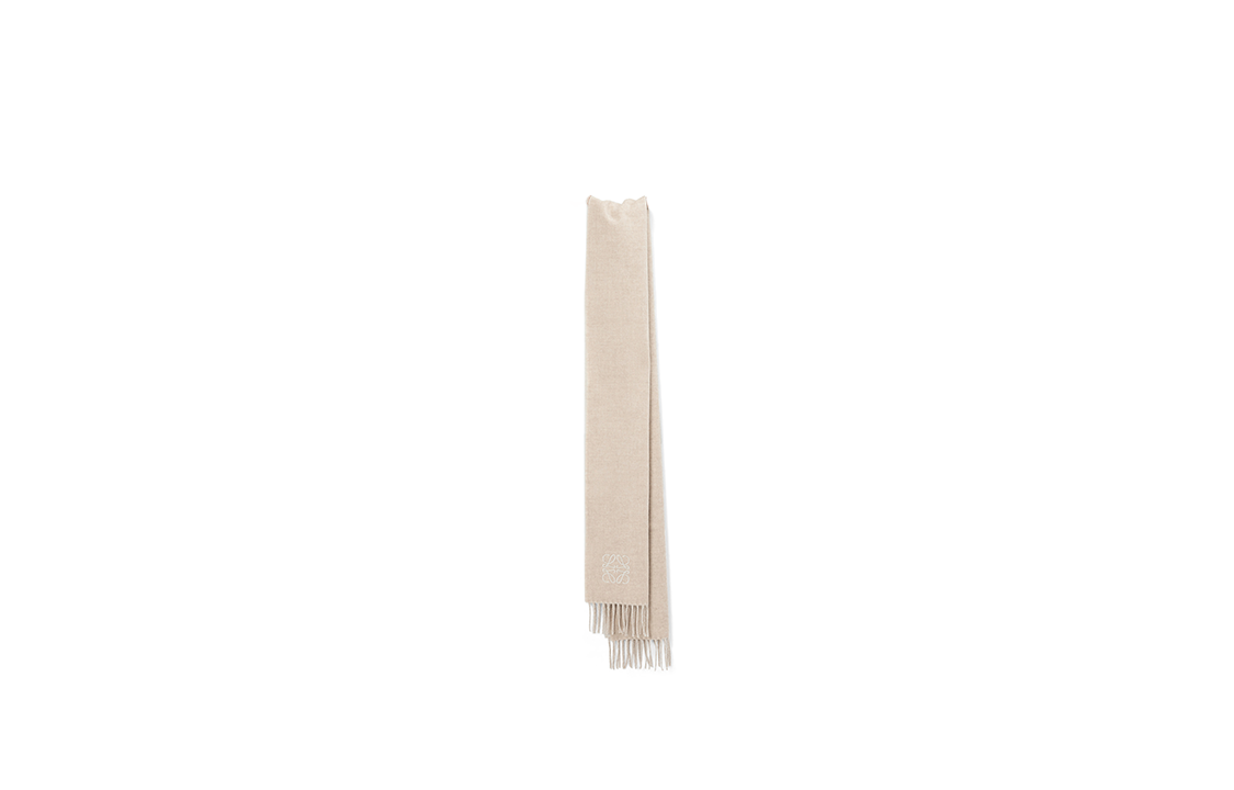 LOEWE Wool, Cashmere Knit Scarves Unisex Beige