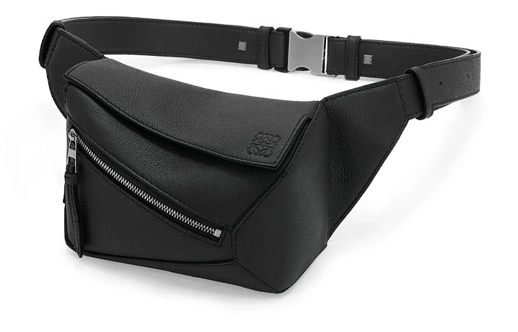 LOEWE Puzzle Cow Leather Fanny Pack Mini Men's Black