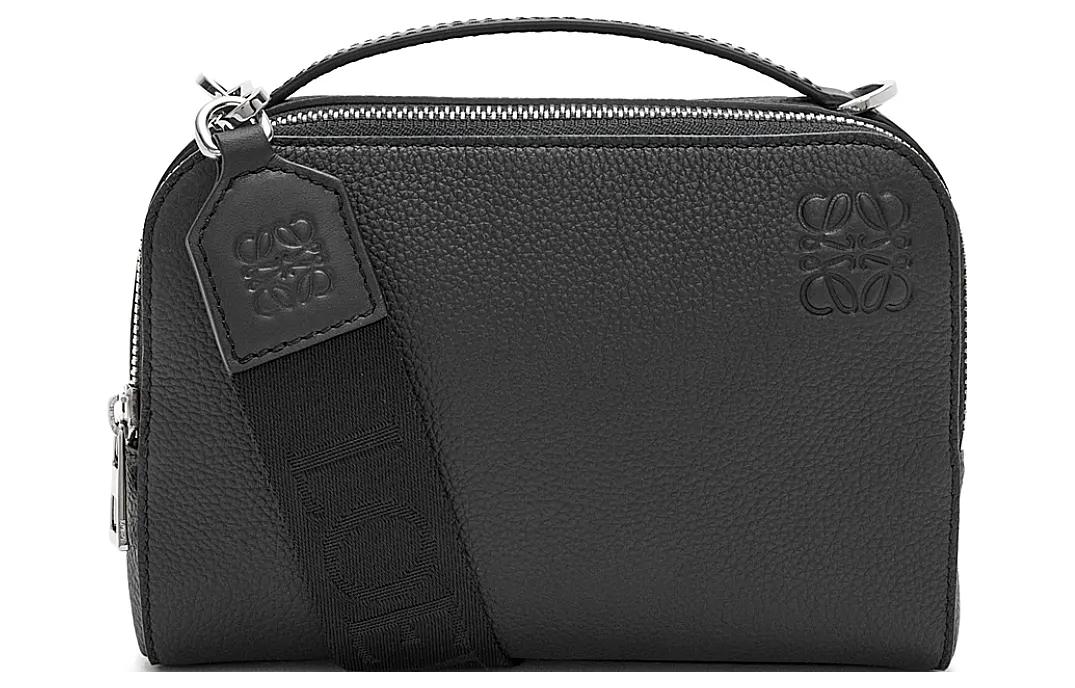 LOEWE Soft Grain Cow Leather Camera Bag, Crossbody Bag Mini Men's Black