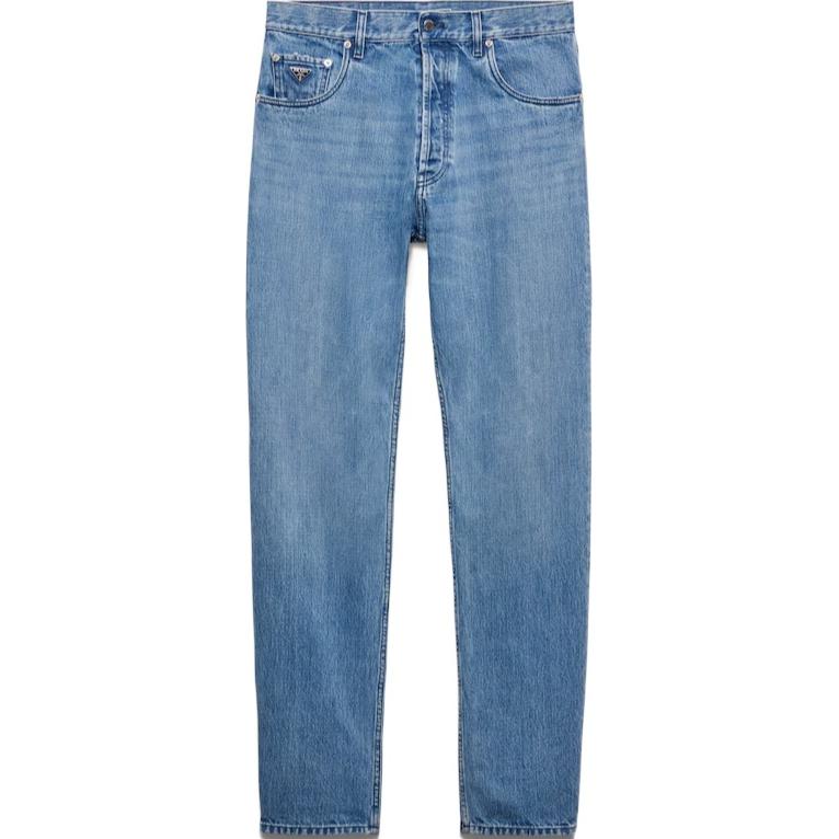 PRADA Logo Patch Straight Leg Jeans