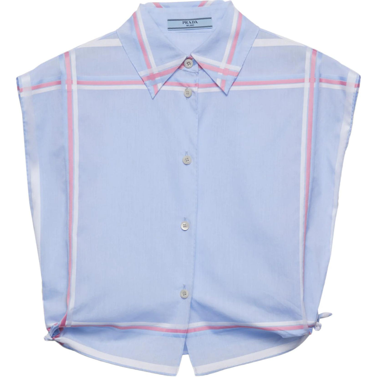 PRADA Sleeveless Cropped Poplin Shirt