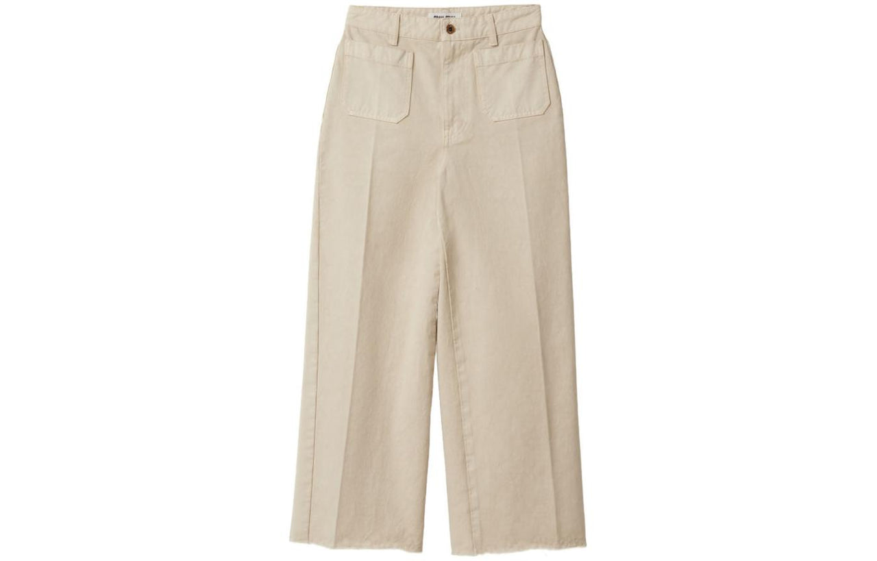 MIU MIU SS24 Casual Pants Women's Chalk White
