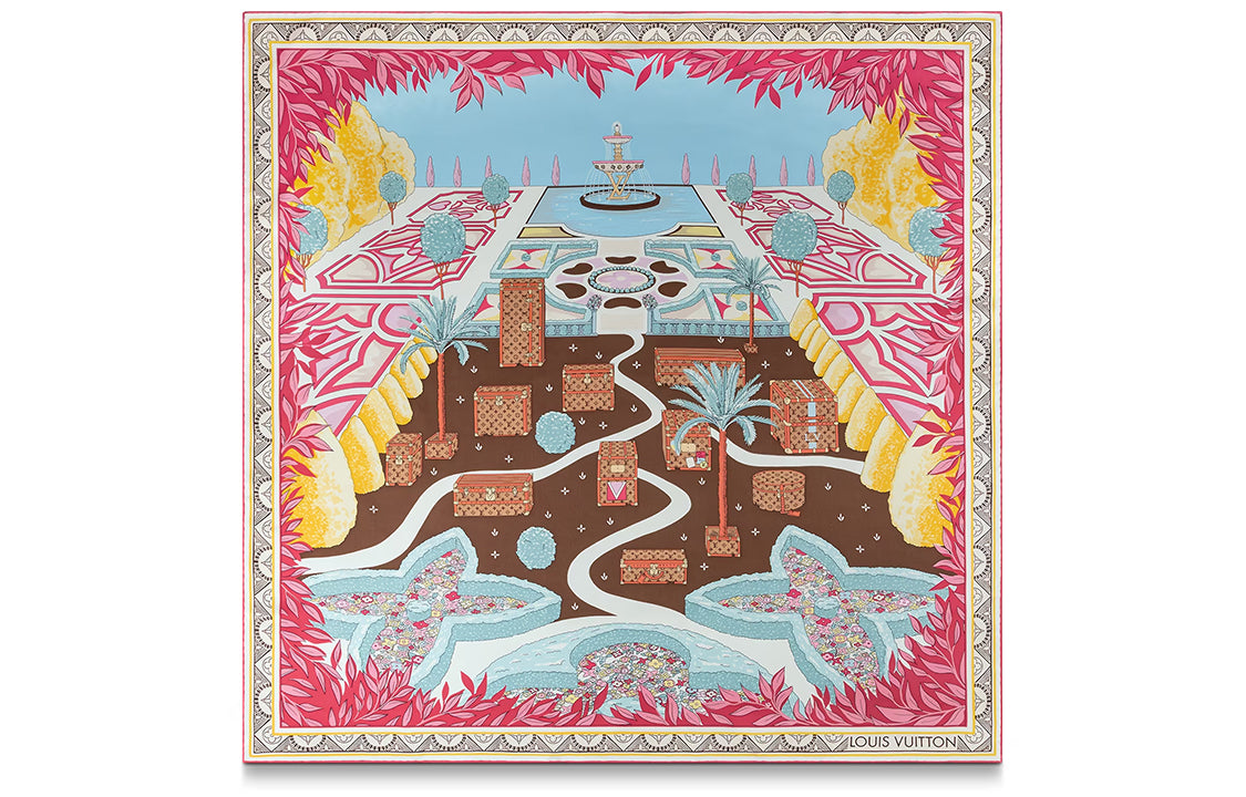 LOUIS VUITTON Silk Scarf Women's Pink