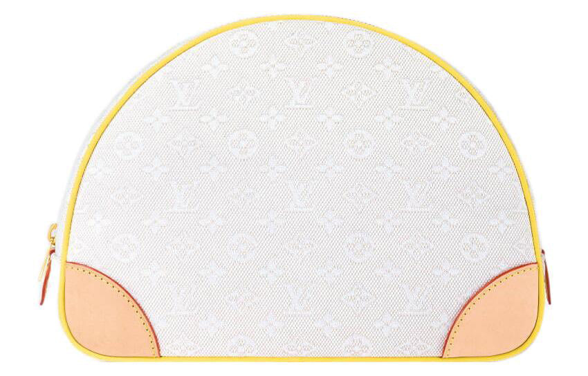 LOUIS VUITTON Coated Canvas Makeup Bags Toiletry Bags Unisex White/Yellow