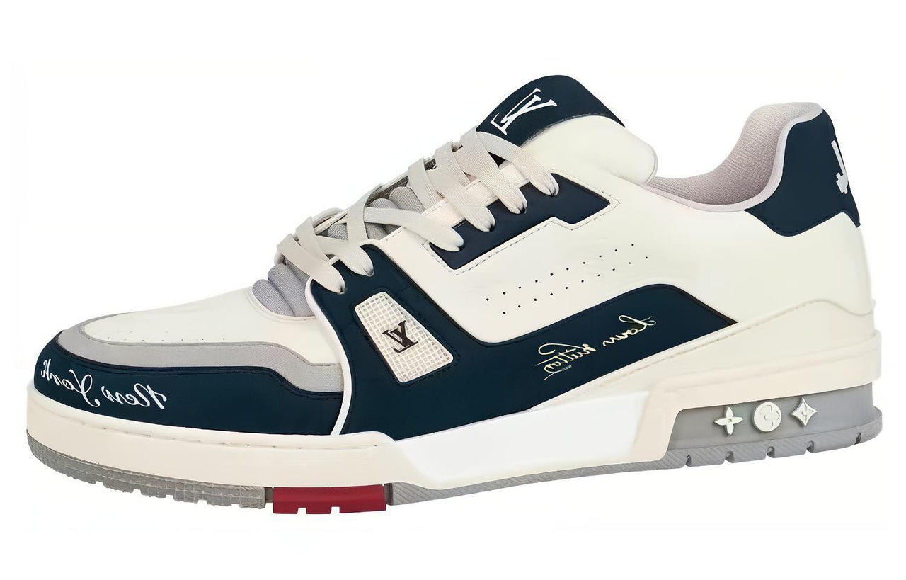 LOUIS VUITTON Trainer Slip Resistant Low Top Skateboard Shoes Men's White New York Limited