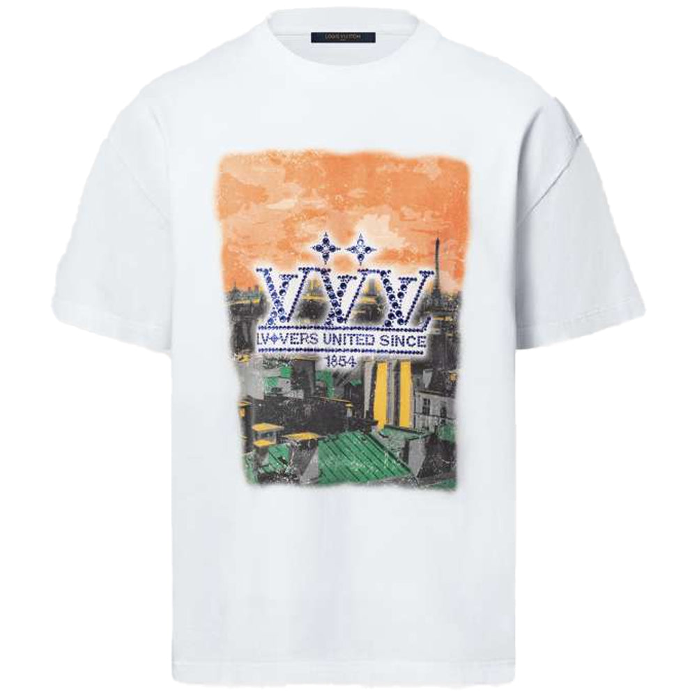 LOUIS VUITTON Embellished Graphic Cotton T-Shirt