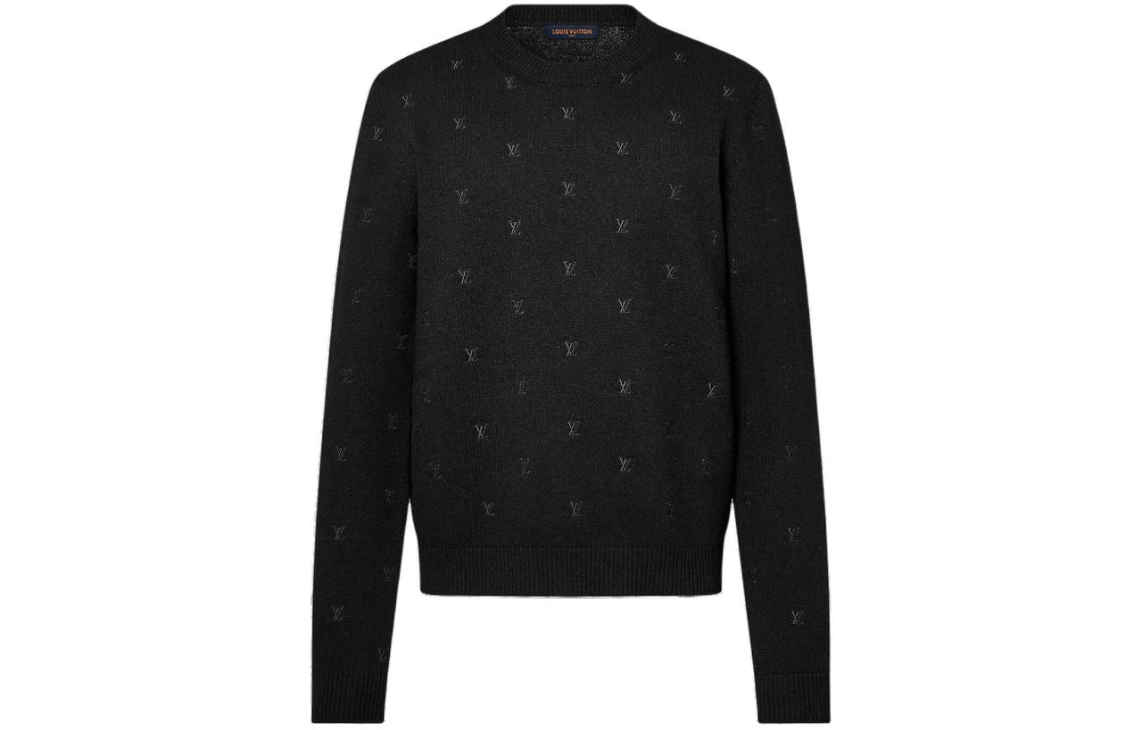 LOUIS VUITTON Lv Blason All Over Embroidered Crewneck
