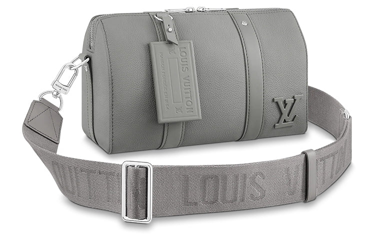LOUIS VUITTON Aerogram Leather Monkey Bag Shoulder Bag Crossbody Bag Regular Unisex Gray