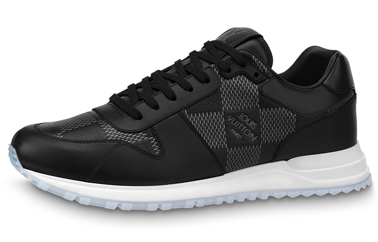 LOUIS VUITTON Run Away Sneakers 'Black With White Plaid'