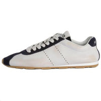 MIU MIU FW24 Plume Distressed Low Top Casual Shoes Women's White Blue