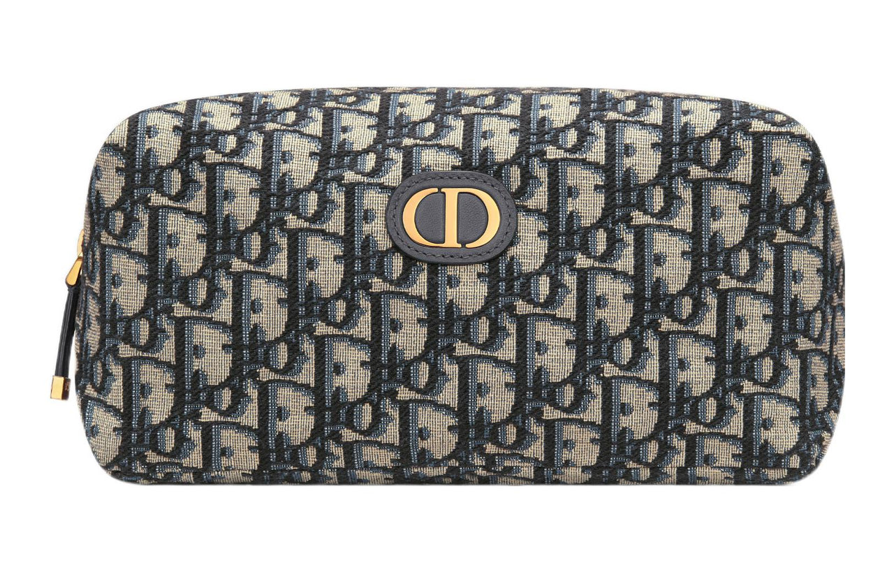 DIOR 30 Montaigne Oblique Jacquard Fabric Clutch Regular Women's Blue