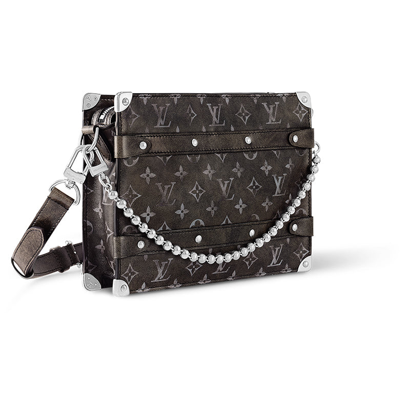LOUIS VUITTON Trunk Monogram Matte Cow Leather Shoulder Bag Crossbody Bag Men's Black